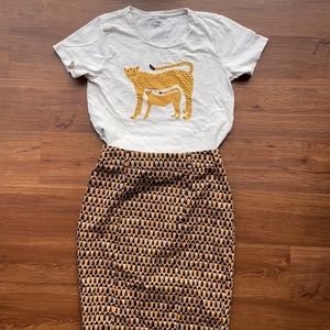 Colorful pencil skirt